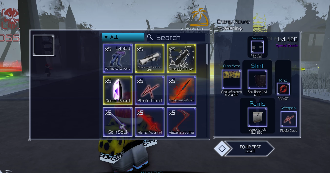 Acc Jujutsu Infinite Super Item Level Max